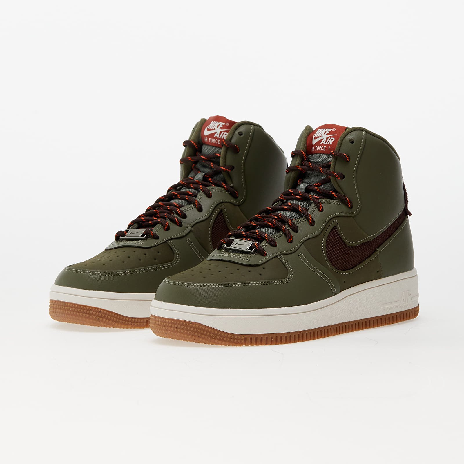 Sneakers und Schuhe fur Frauen Nike W Air Force 1 Sculpt Wild Medium Olive Earth Phantom Gum Med Brown Queens