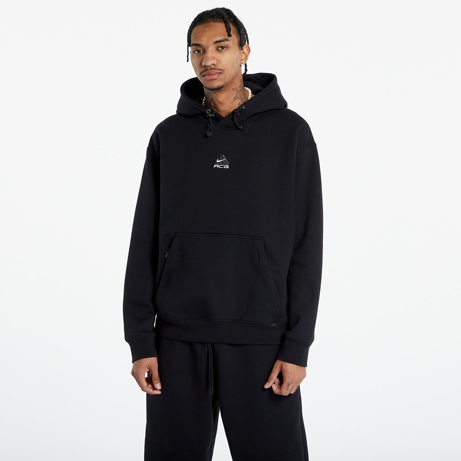 Mikiny Nike ACG Therma-FIT Fleece Pullover Hoodie UNISEX Black/ Anthracite/ Summit White