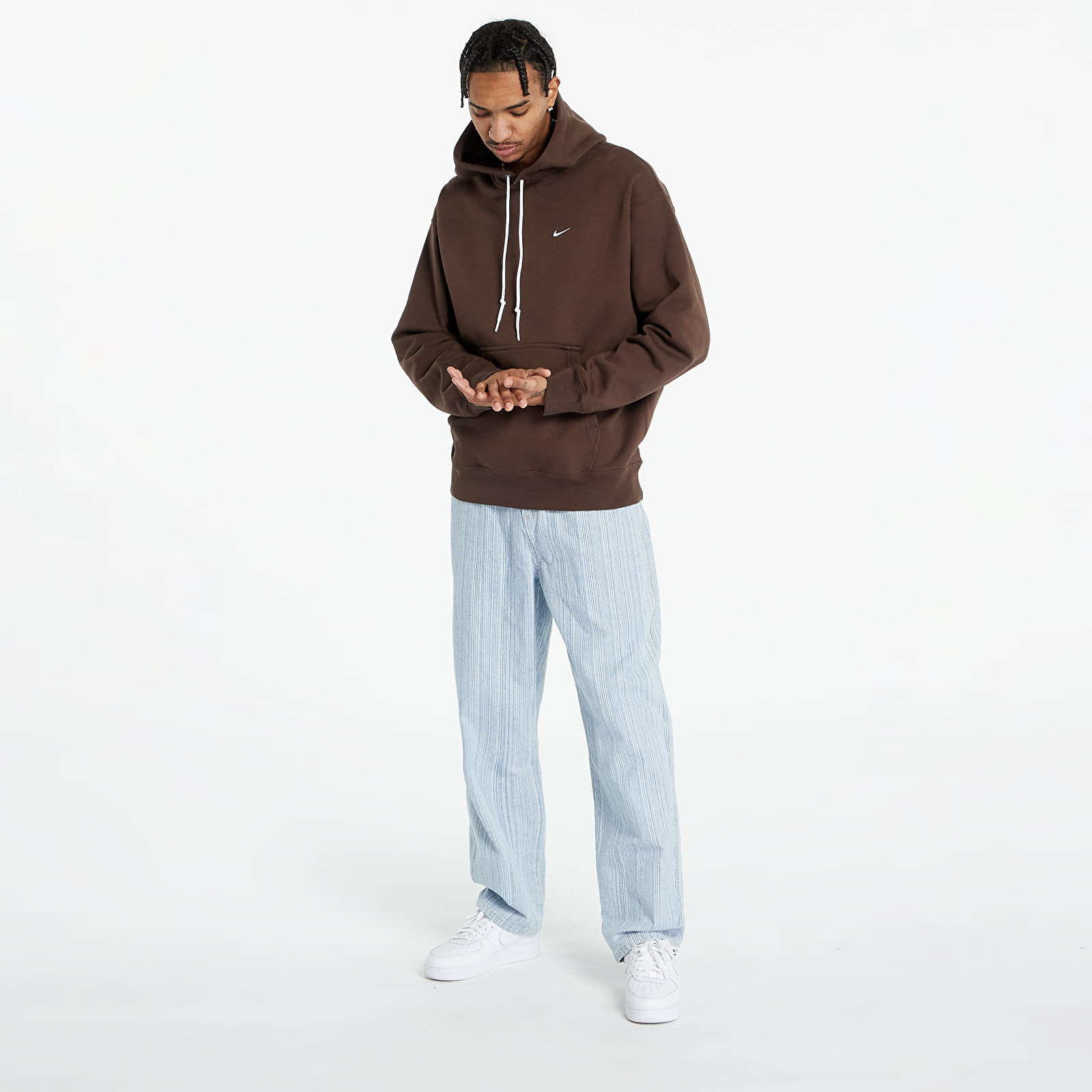 Hoodies and sweatshirts Nike Solo Swoosh Fleece Pullover Hoodie Baroque Brown/ White