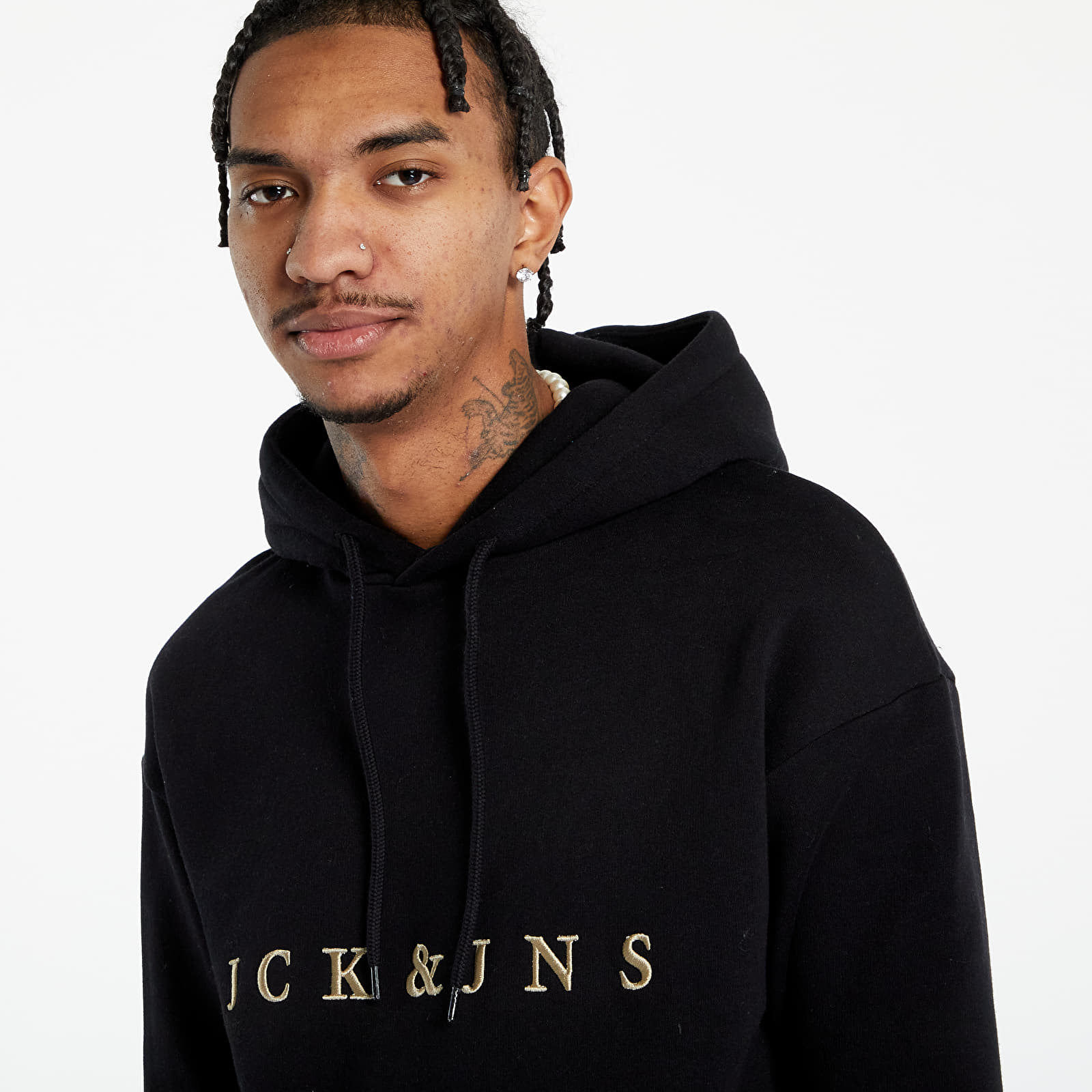 Mikiny Jack & Jones JJstate Sweat Hood Black