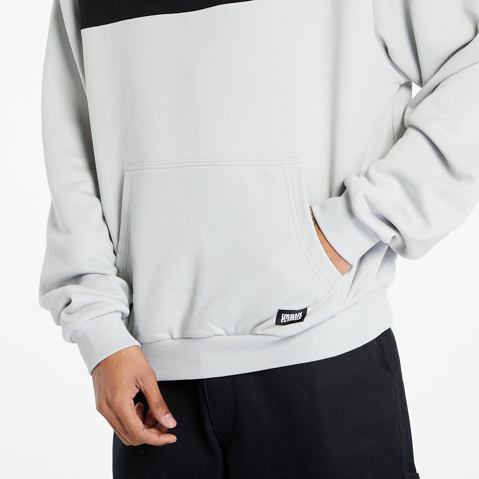 Bluzy Urban Classics Upper Block Hoody Grey / Black