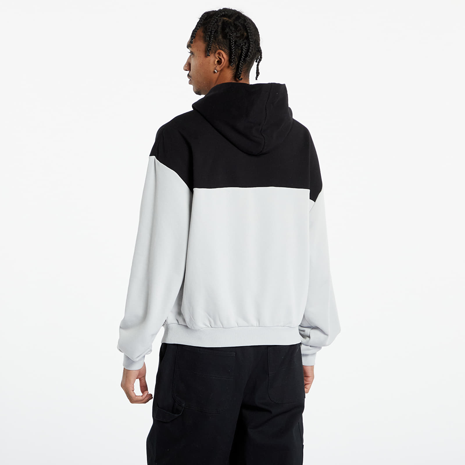 Bluzy Urban Classics Upper Block Hoody Grey / Black