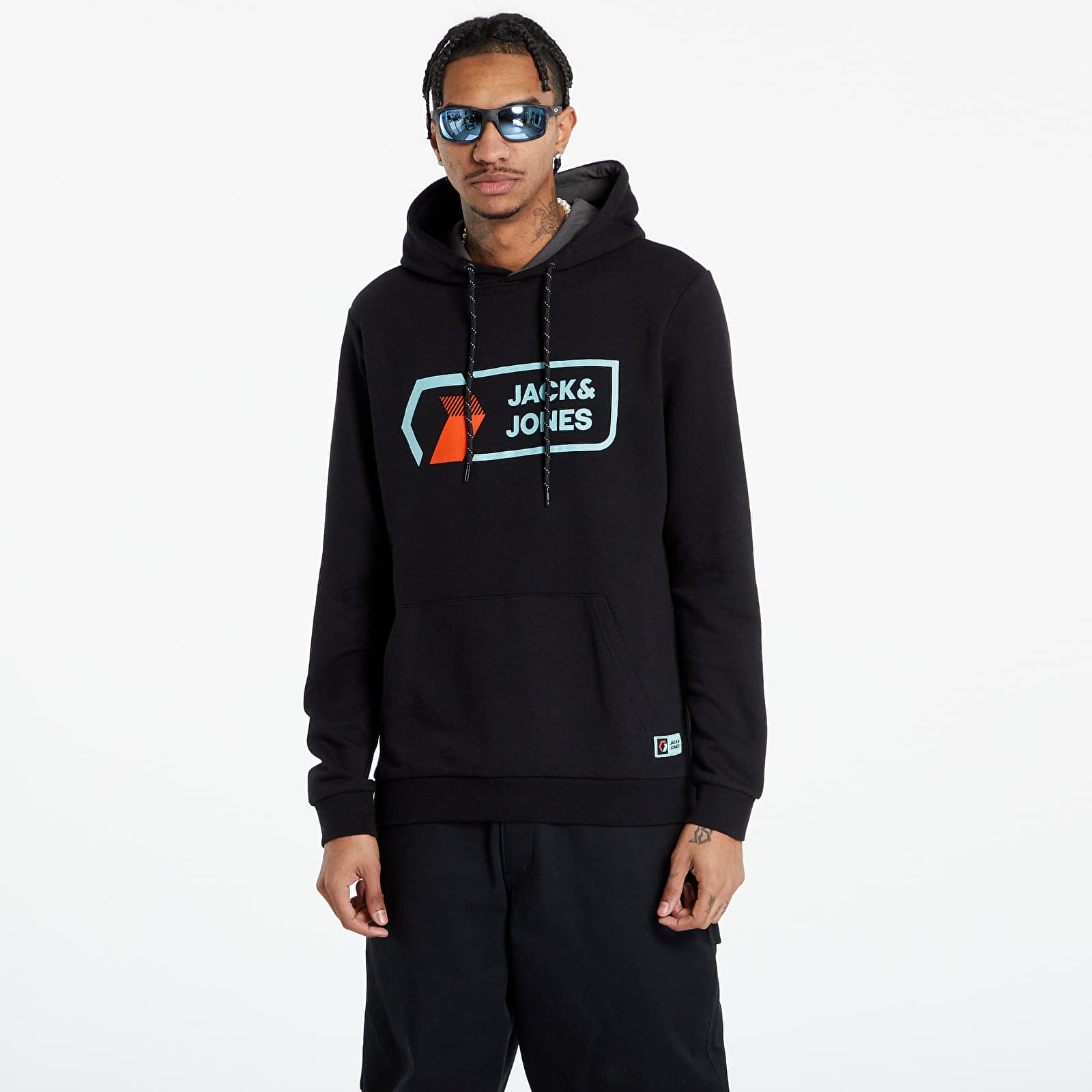 Hoodie in großen Größen Jack & Jones CORP LOGO PLAY 4 Print Hoodie Navy Blazer