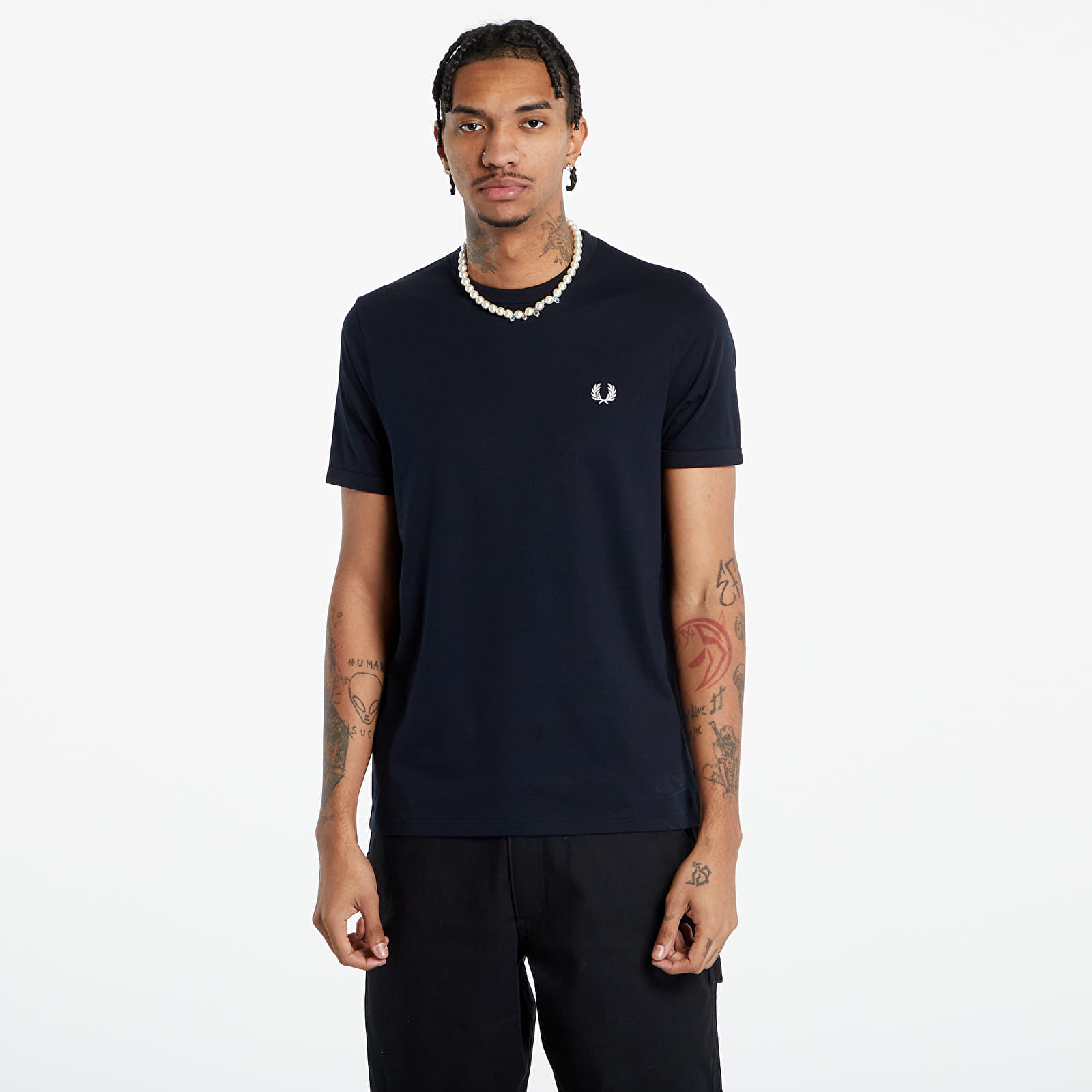 Trička FRED PERRY Ringer Tee navy