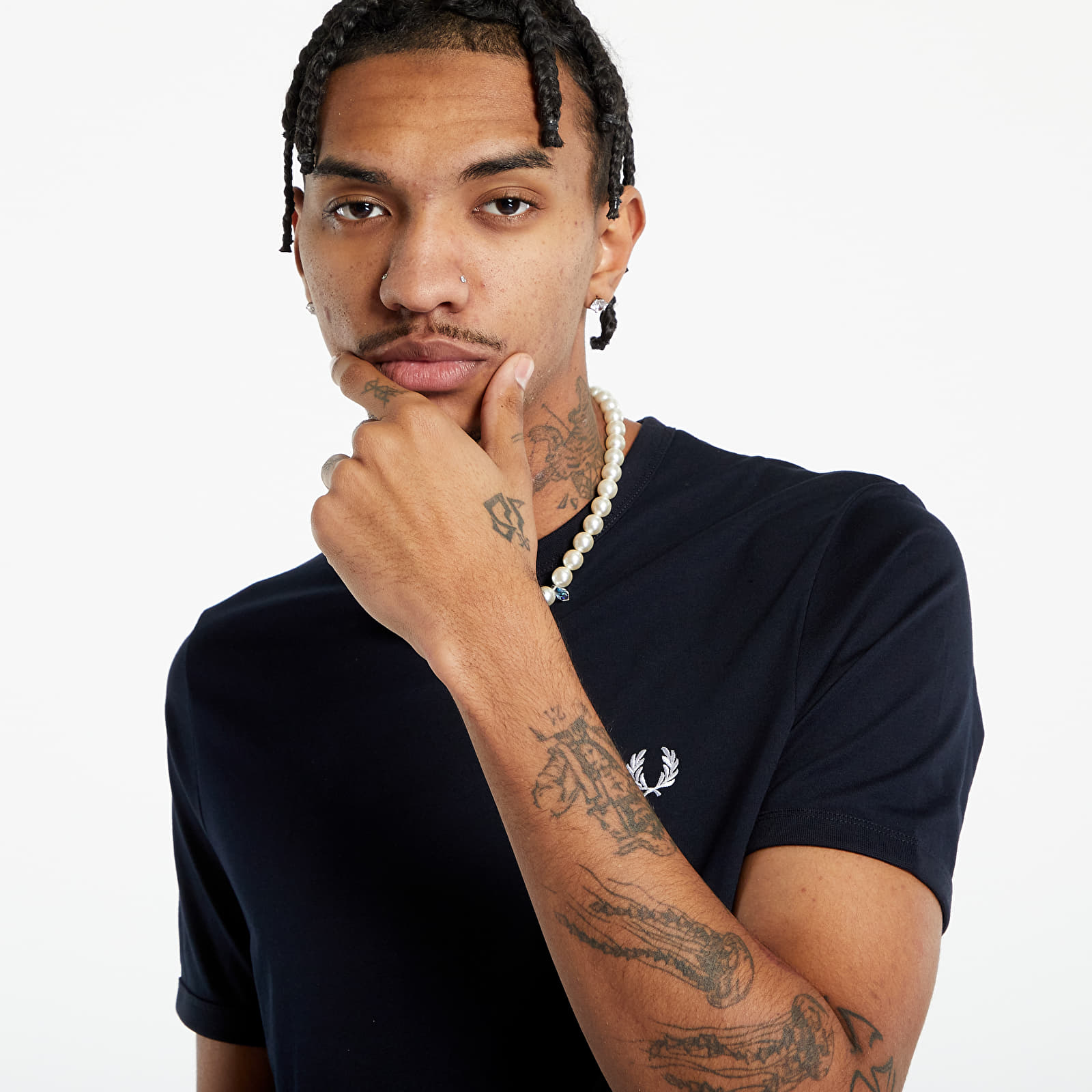 Trička FRED PERRY Ringer Tee navy