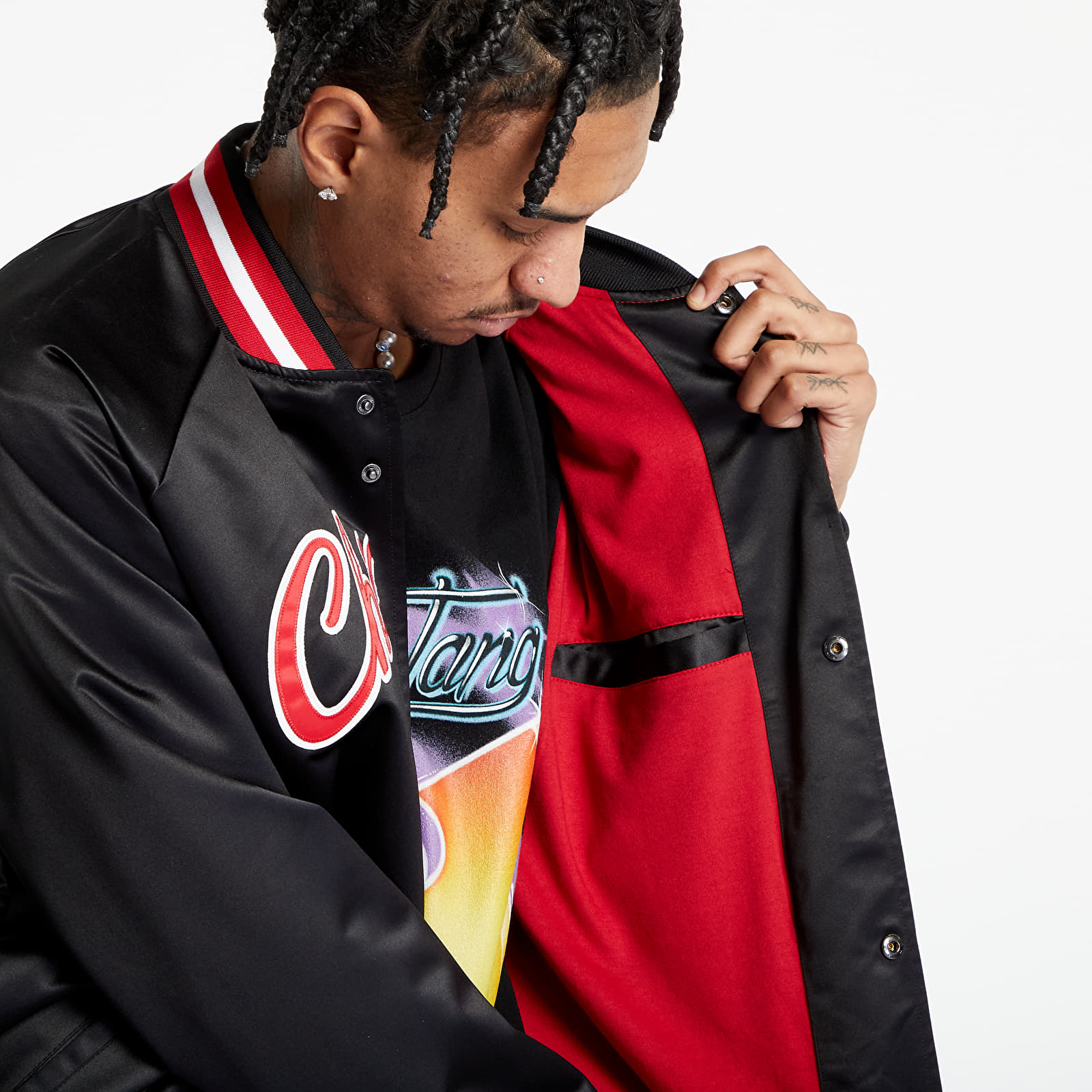 Jacken Mitchell & Ness NBA Lightweight Satin Jacket Bulls Black