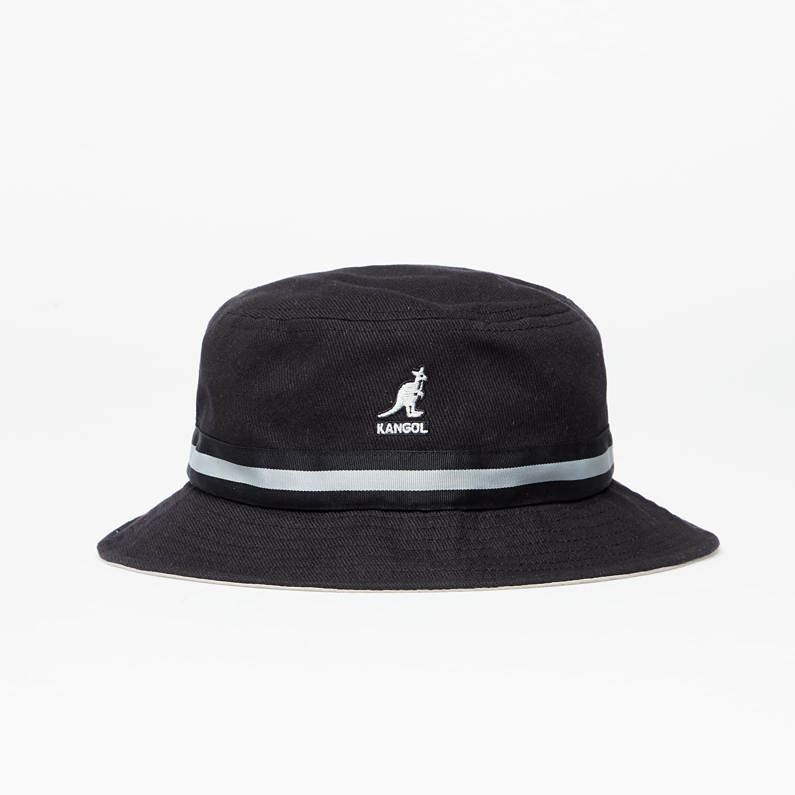 Klobouky KANGOL Stripe Lahinch Black/ Grey