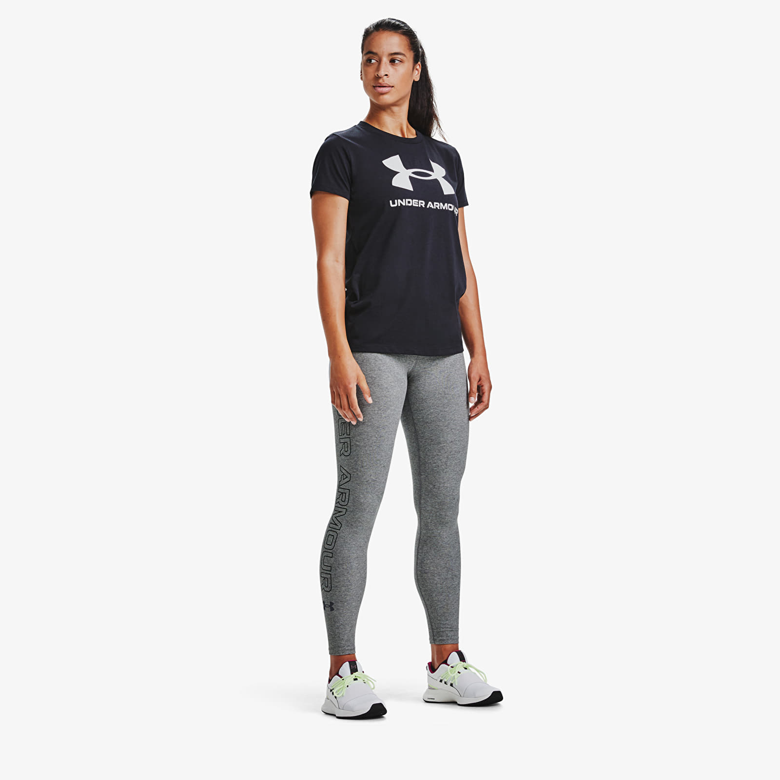 Grey Under Armour Wordmark Tights