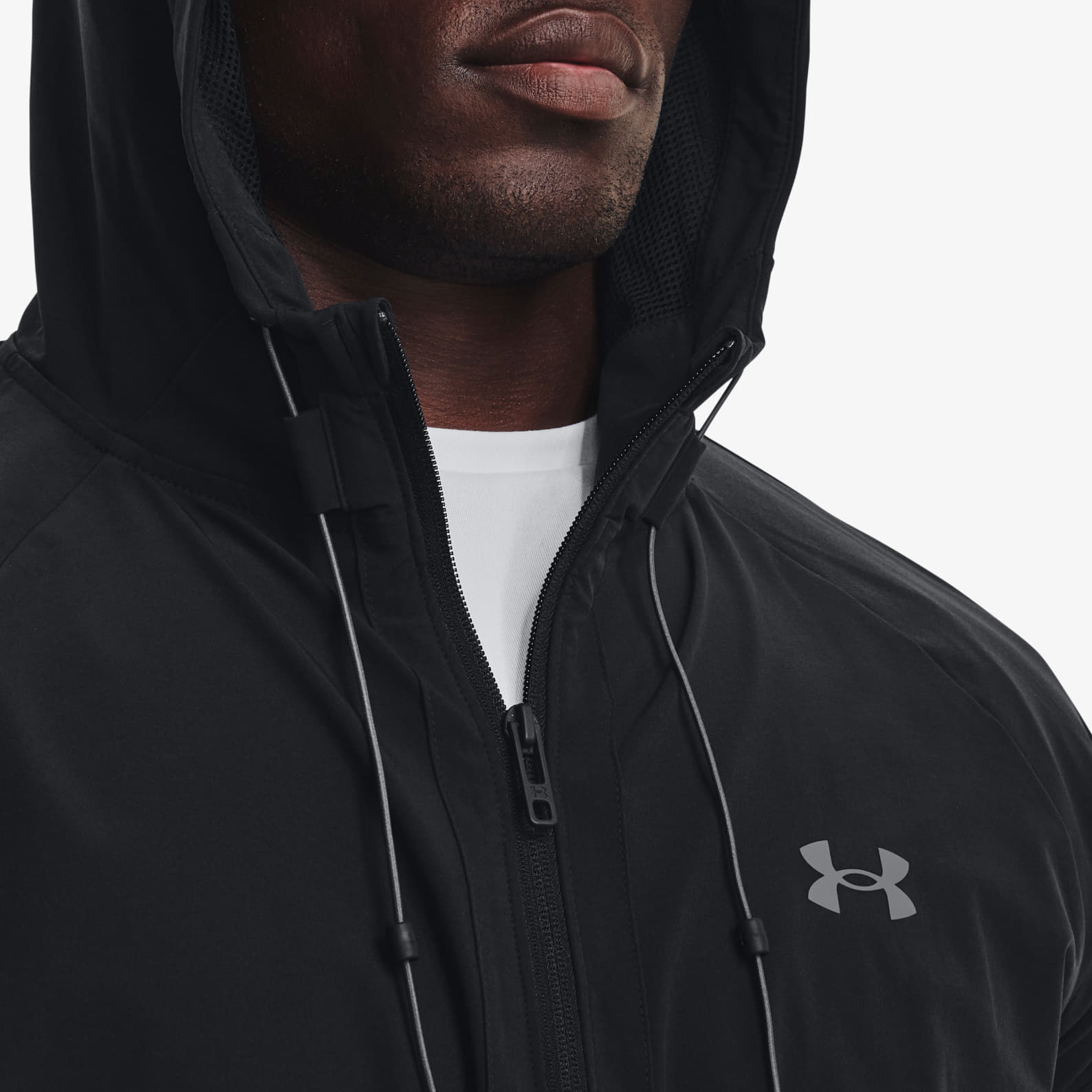 Windjacks Under Armour Stretch Woven Windbreaker Black