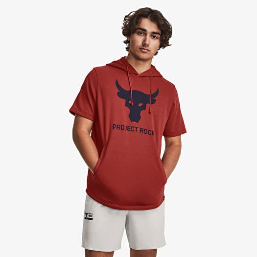 Sweatshirts Under Armour Project Rock Terry Short Sleeve Hoodie Red Queens