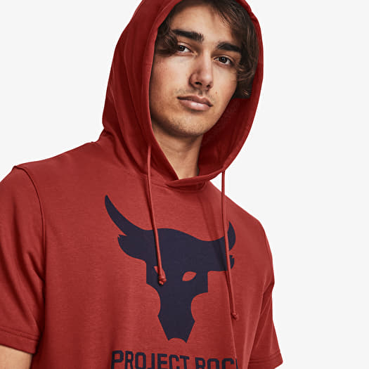 Sweatshirts Under Armour Project Rock Terry Short Sleeve Hoodie Red Queens
