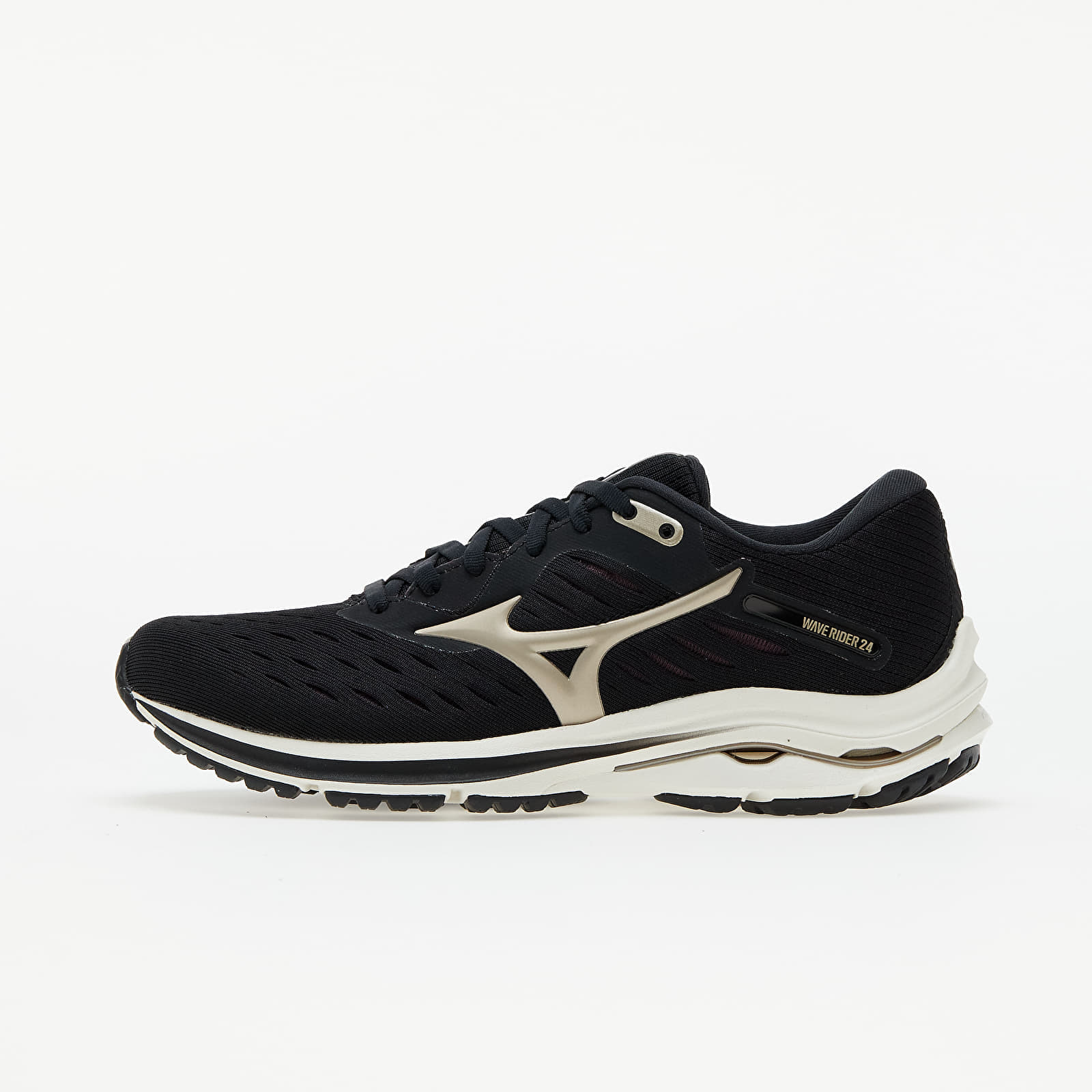 Turnschuhe und Schuhe fur Manner Mizuno Wave Rider 24 Black Platinum Gold Fudge Queens
