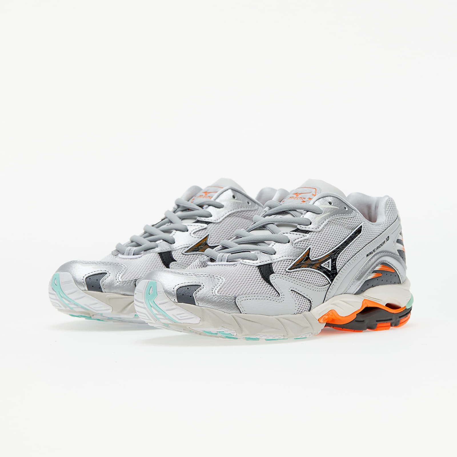 Turnschuhe und Schuhe für Männer Mizuno Wave Rider 10 Nimbus Cloud/ Lunar Rock/ Red Orange