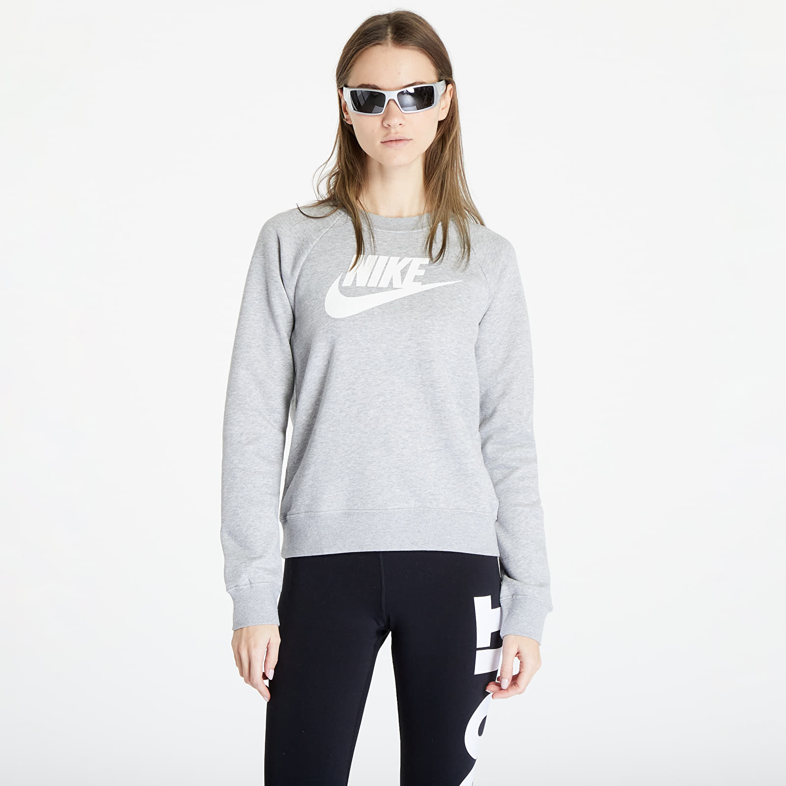 Sweaters Nike NSW Essential Fleece Graphic Crew Dk Grey Heather/ White