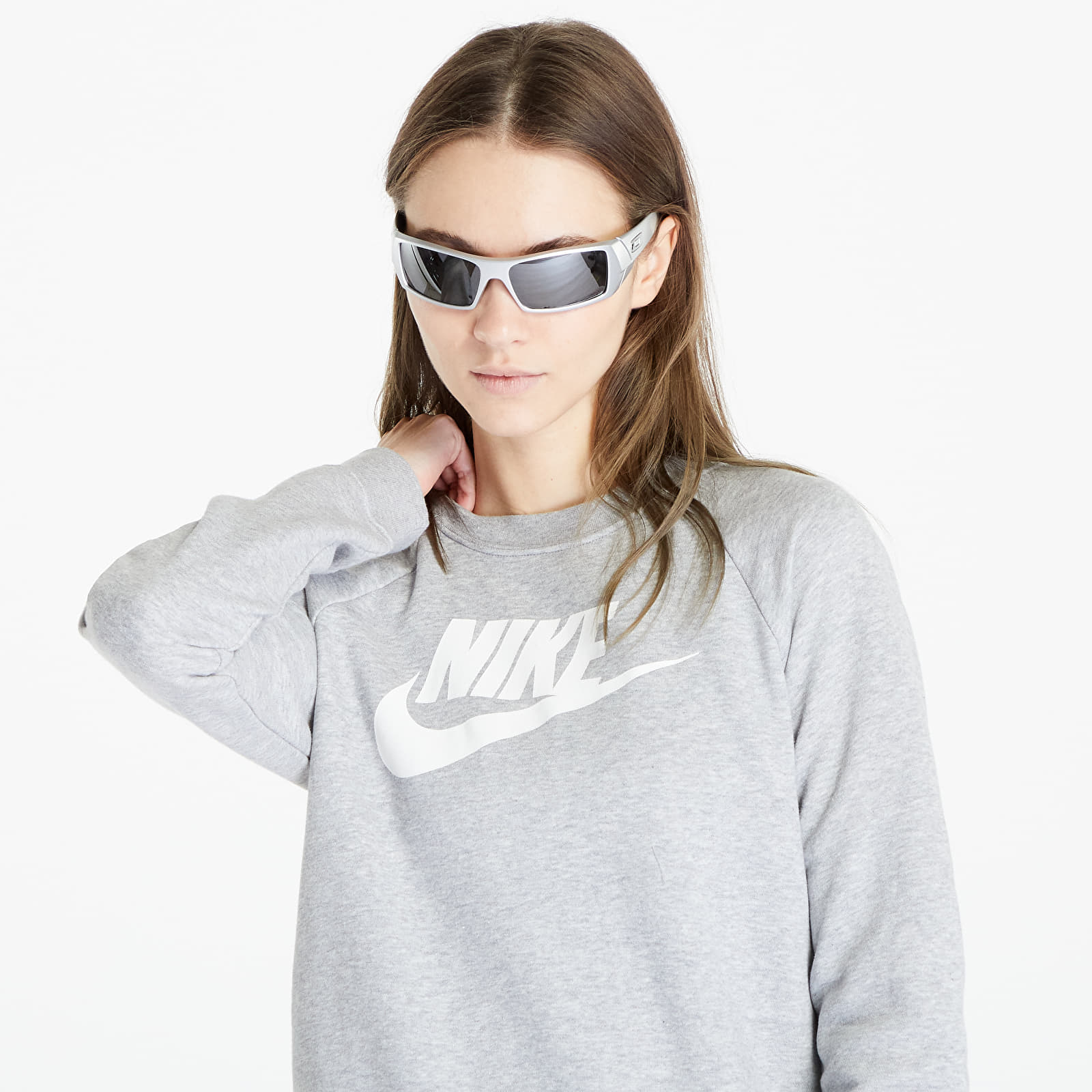 Sweaters Nike NSW Essential Fleece Graphic Crew Dk Grey Heather/ White