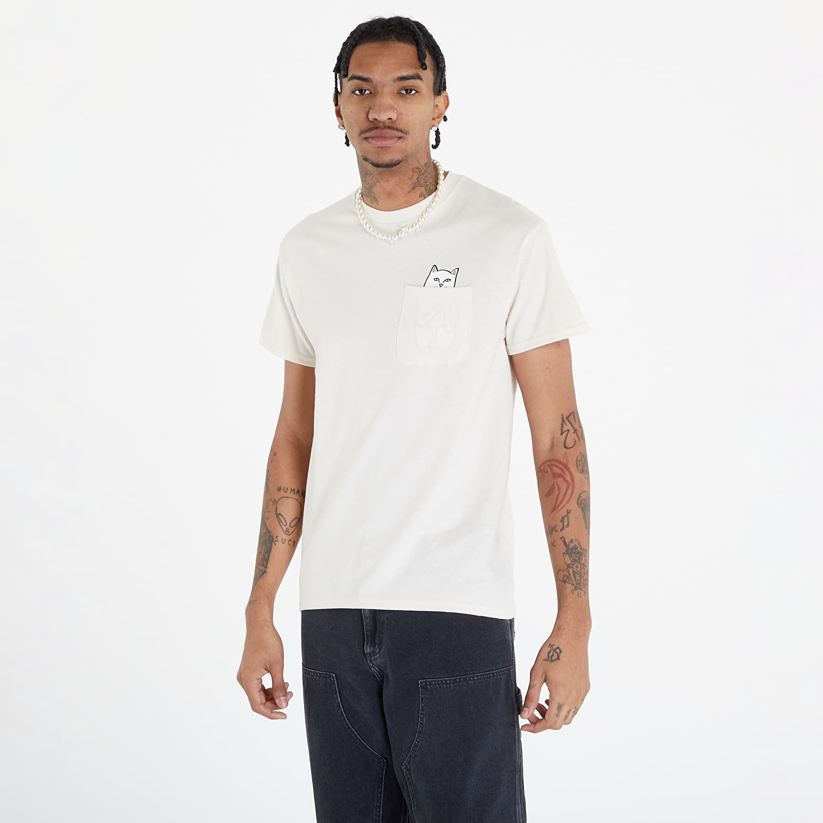 T-Shirts Männer RIPNDIP Lord Nermal Pocket Short Sleeve Tee Natural