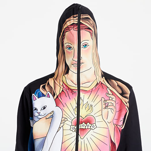 RIPNDIP Mother Mary Full Zip Hoodie Black | Queens