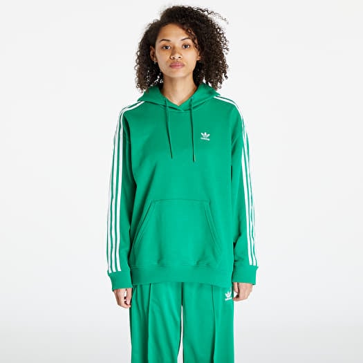 Mikina adidas Originals 3-Stripes Oversized Hoodie Green