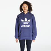 Adidas trefoil hoodie navy blue 2025
