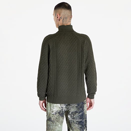 Sweaters Nike Life Men s Cable Knit Turtleneck Sweater Cargo Khaki