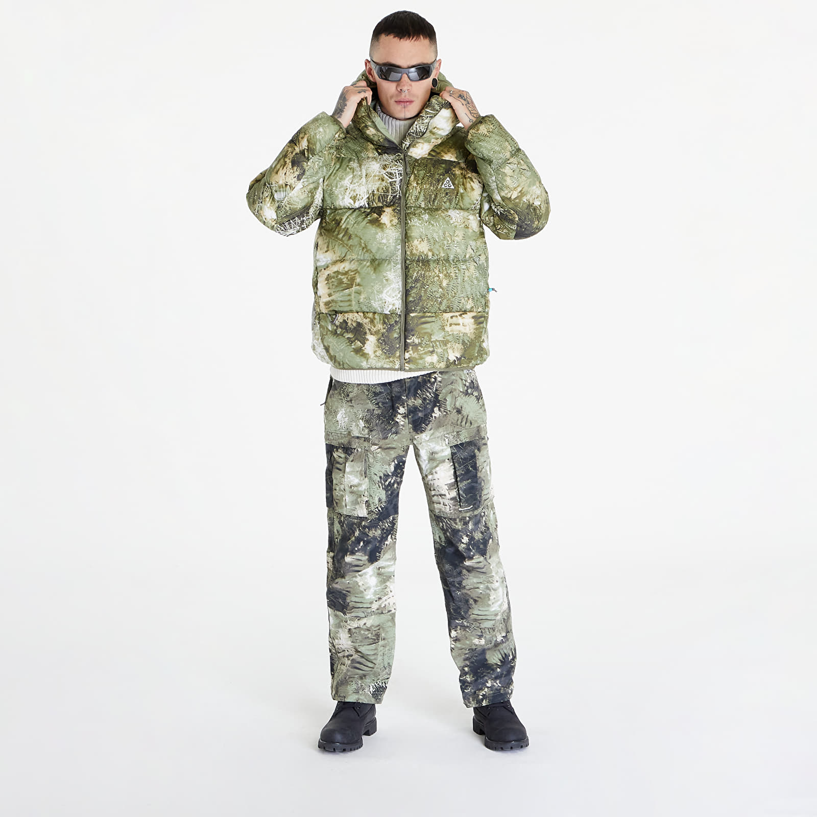 Chaquetas Nike ACG "Lunar Lake" Allover Print Puffer Jacket UNISEX Oil Green/ Medium Olive/ Reflective Silv