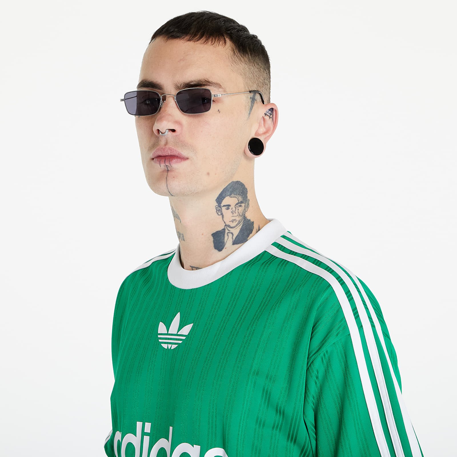 T-Shirts adidas Adicolor Poly Short Sleeve Tee Green/ White