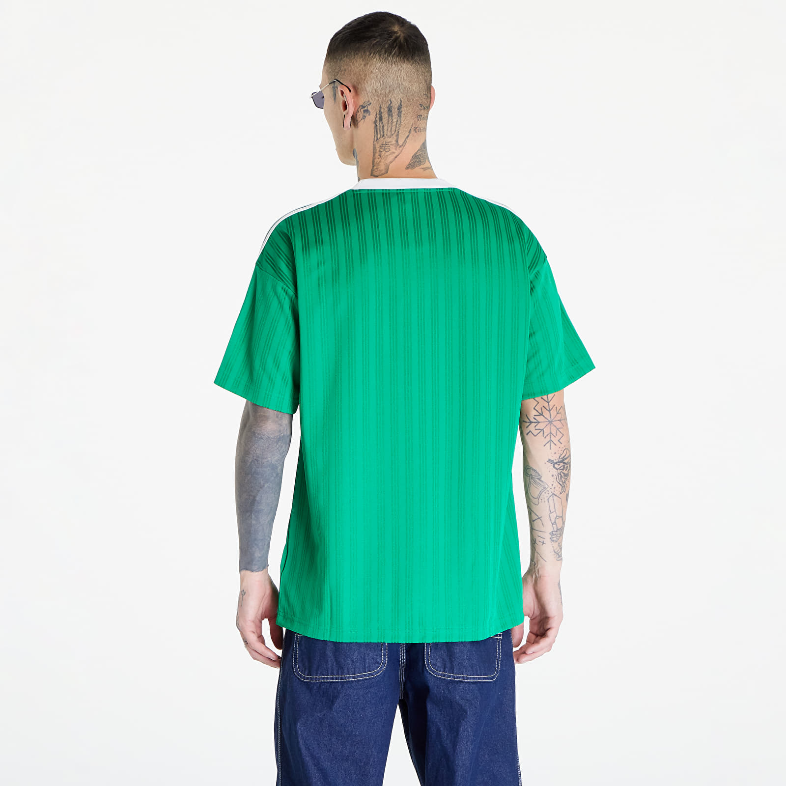 T-Shirts adidas Adicolor Poly Short Sleeve Tee Green/ White