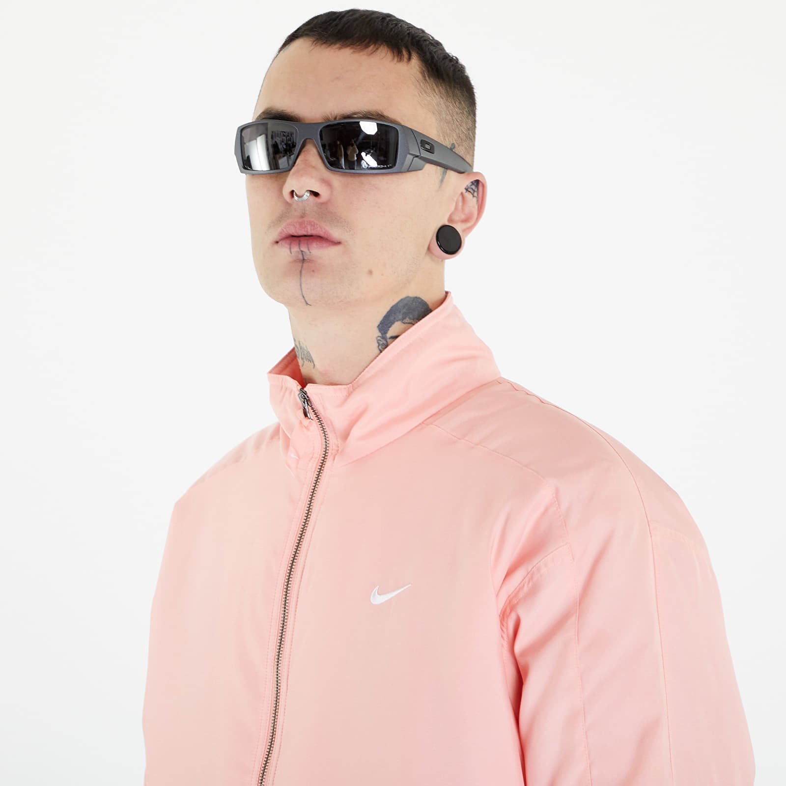 Bundy Nike Solo Swoosh Satin Bomber Jacket Pink