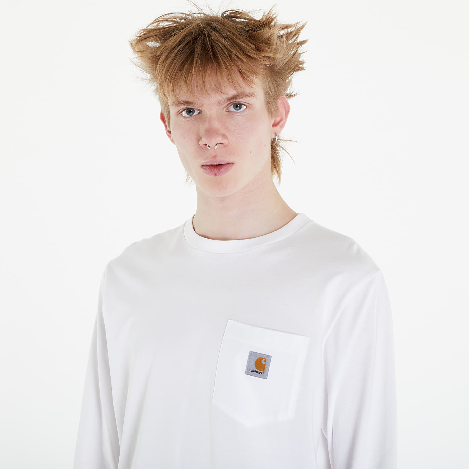 Trička Carhartt WIP Long Sleeve Pocket T-Shirt UNISEX White