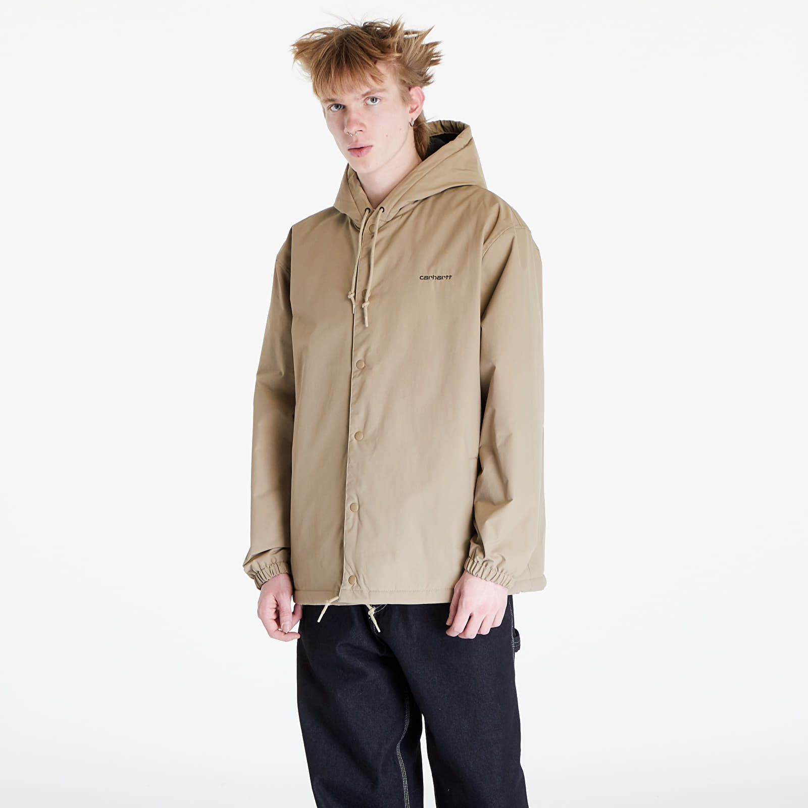 Jackets Carhartt WIP Hooded Coach Jacket UNISEX Leather/ Black