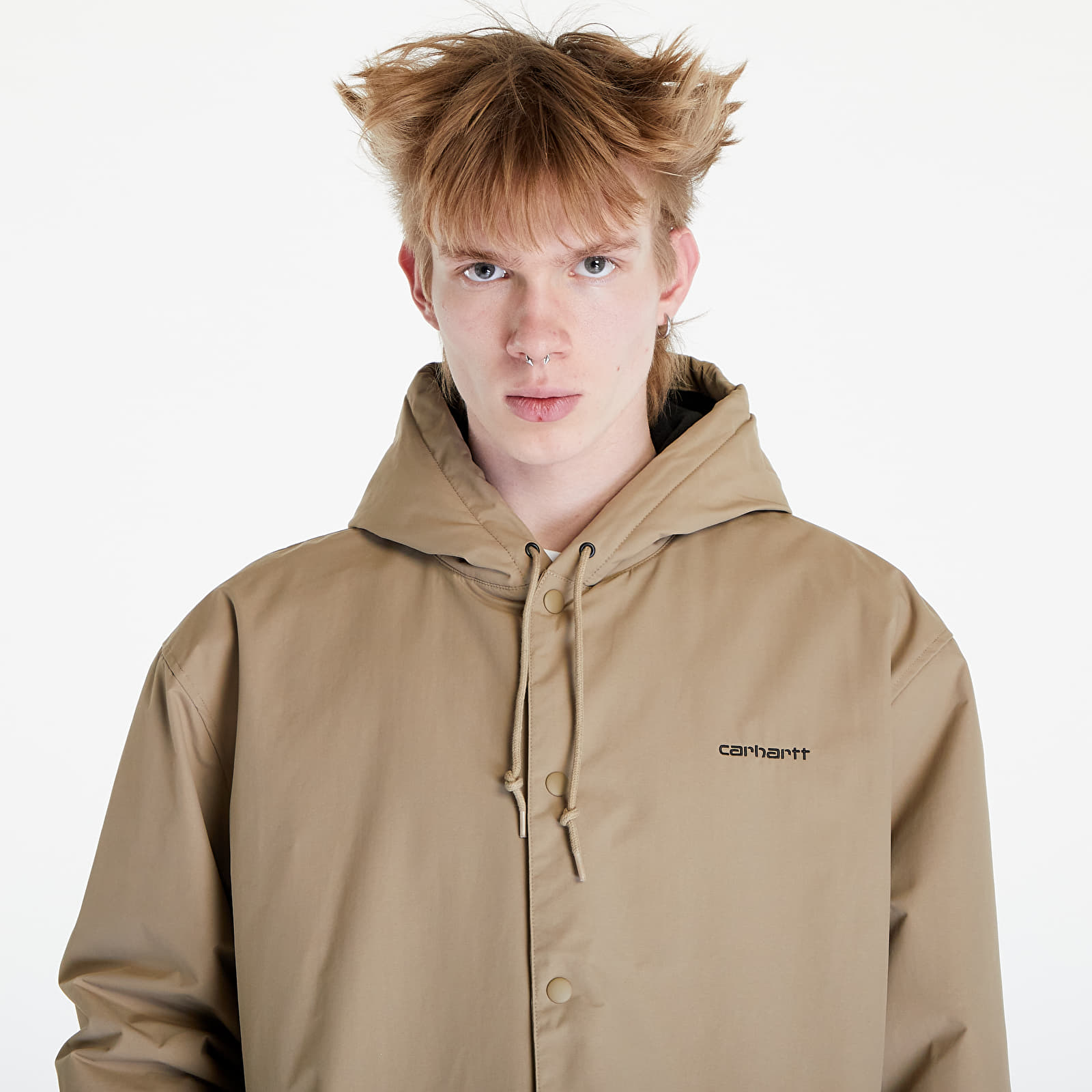 Jackets Carhartt WIP Hooded Coach Jacket UNISEX Leather/ Black