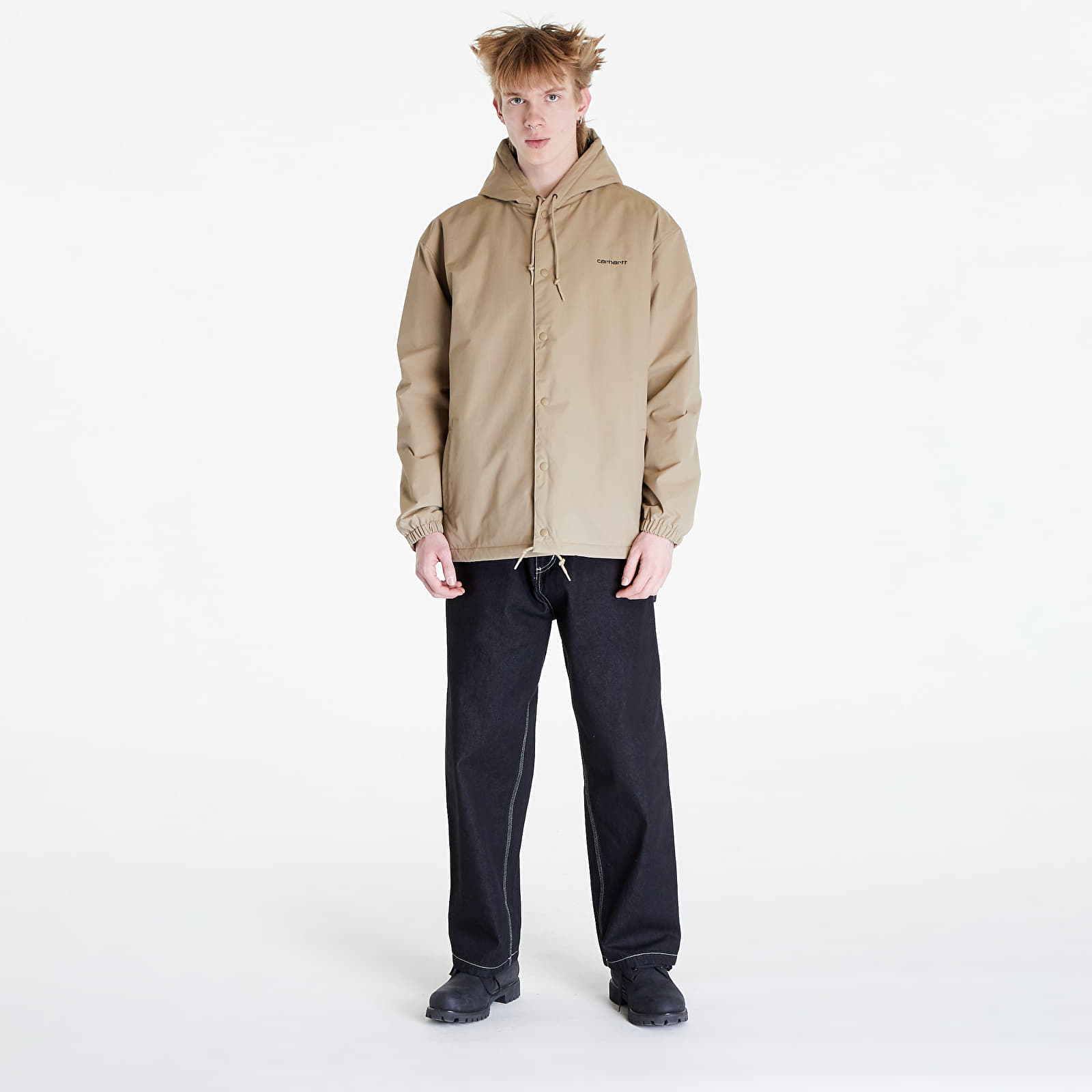 Jackets Carhartt WIP Hooded Coach Jacket UNISEX Leather/ Black