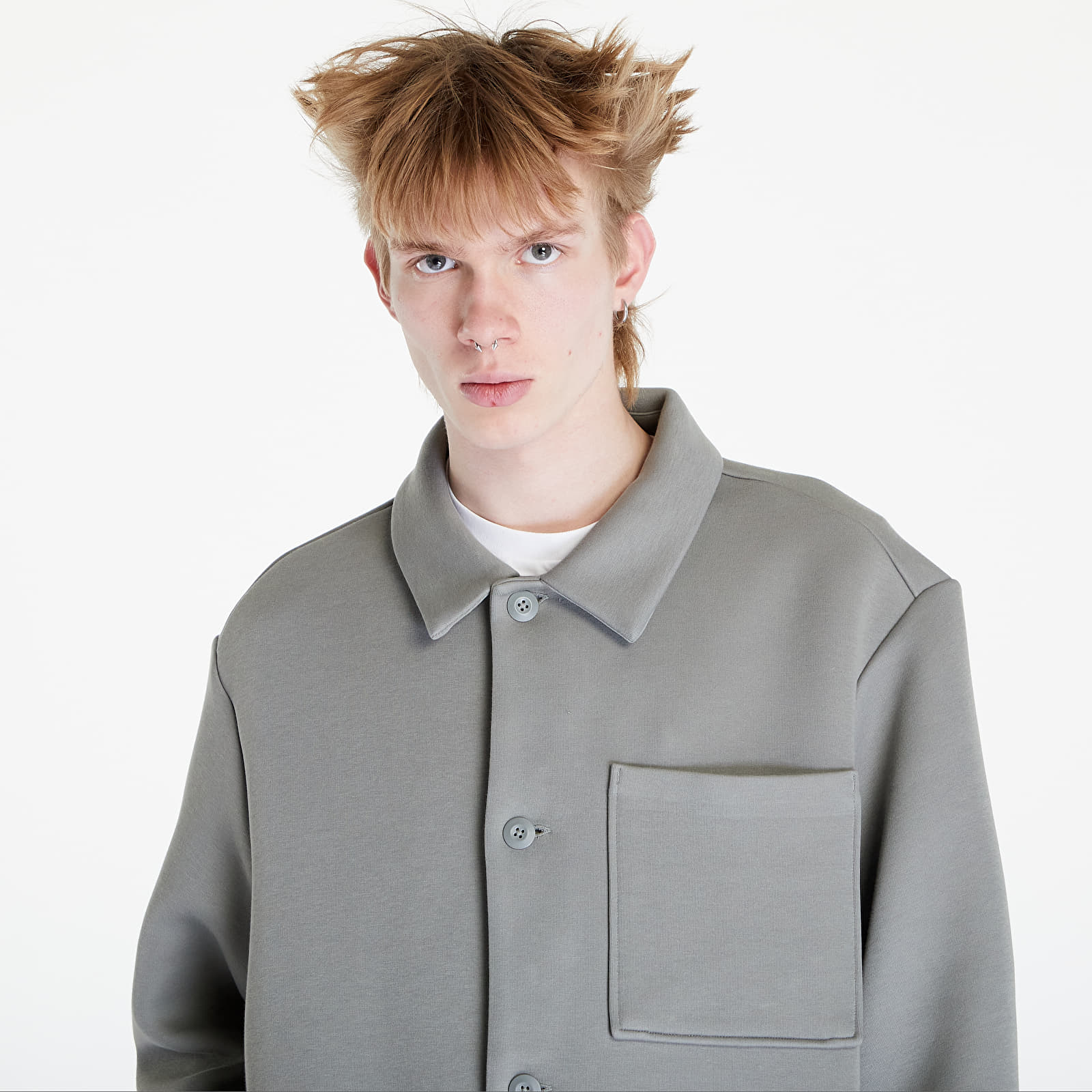 Kabáty Nike Sportswear Tech Fleece Reimagined Men's Oversized Shacket Dark Stucco
