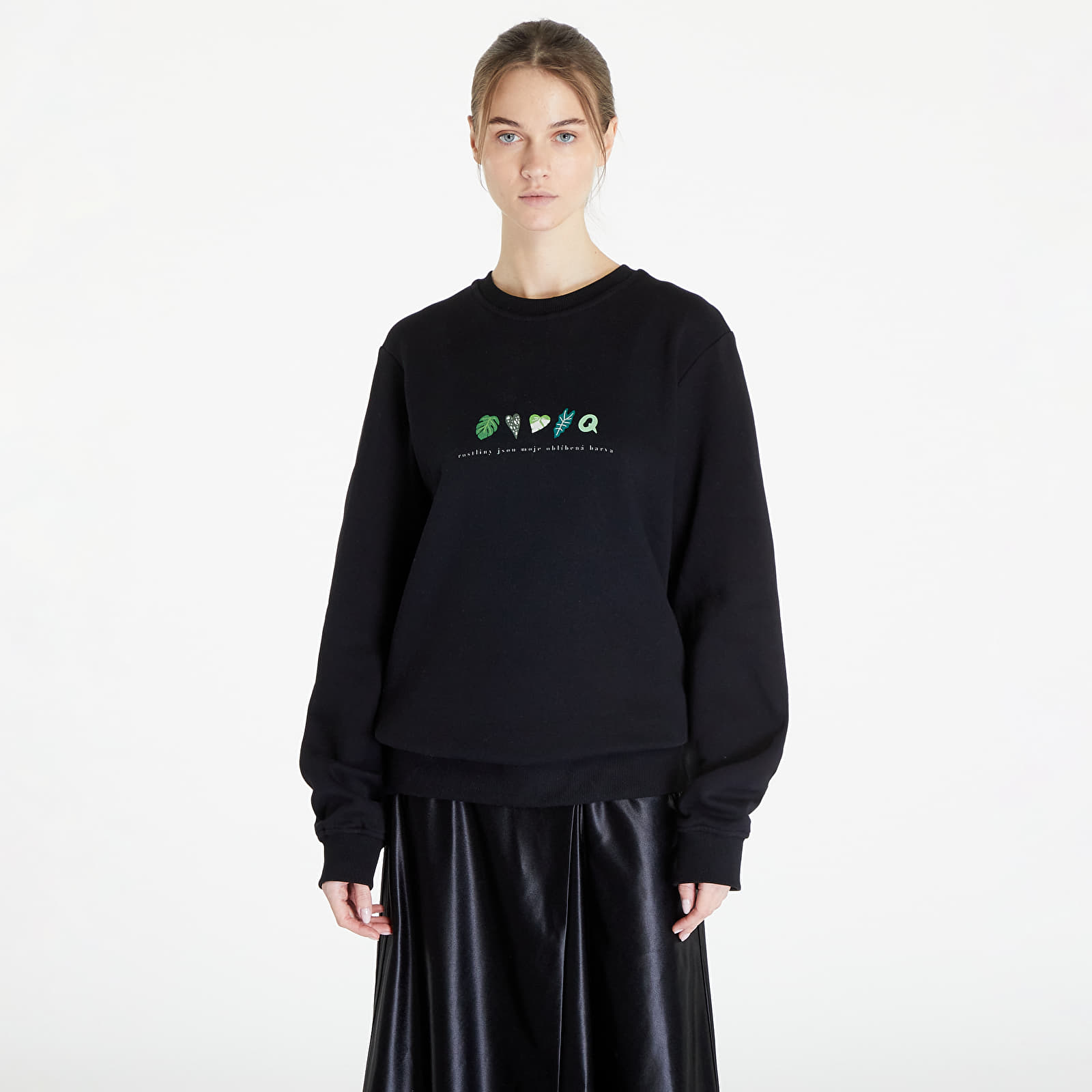 Kapuutsikud ja kampsunid Queens Rostliny Jsou Moje Oblíbená Barva Crewneck UNISEX Black