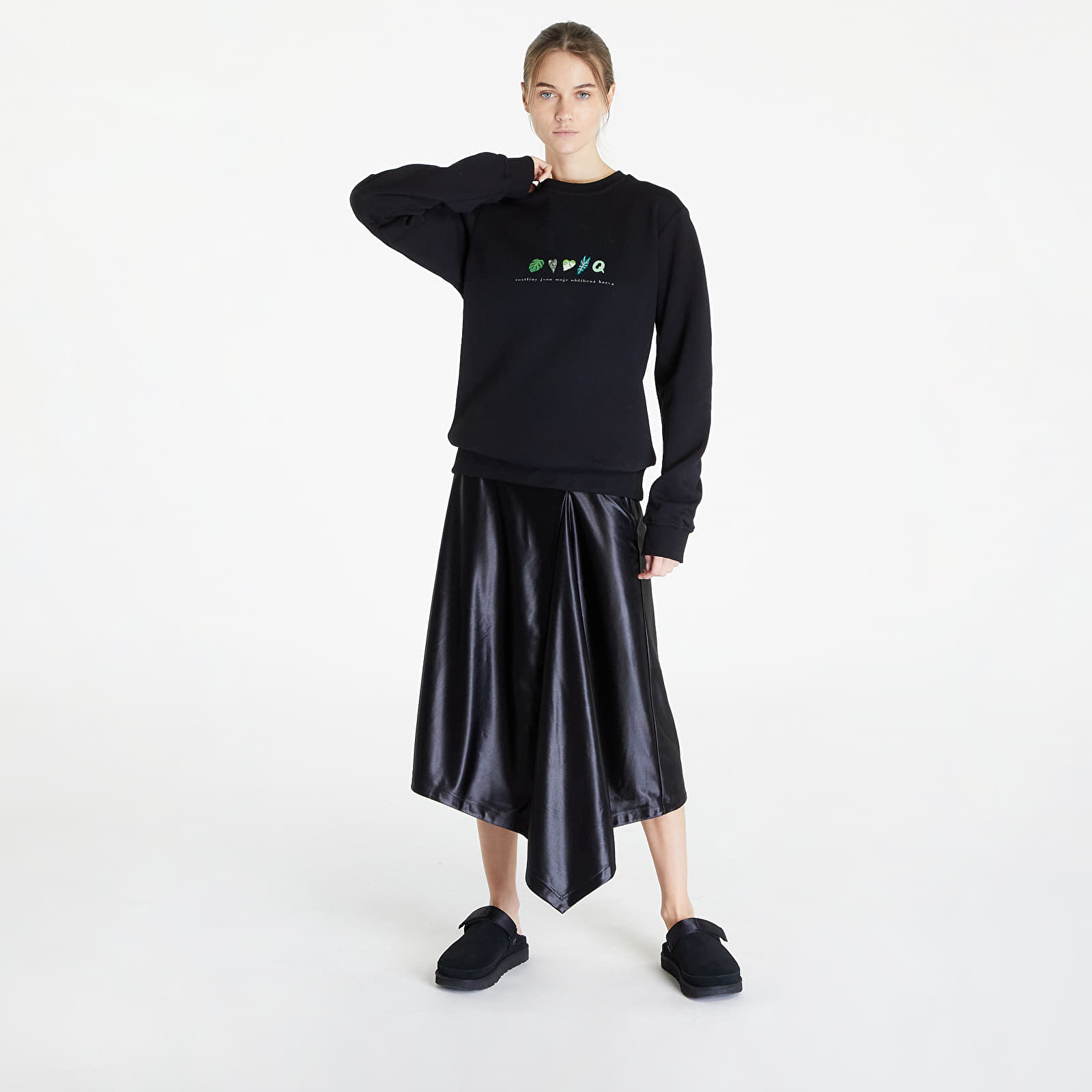 Kapuutsikud ja kampsunid Queens Rostliny Jsou Moje Oblíbená Barva Crewneck UNISEX Black