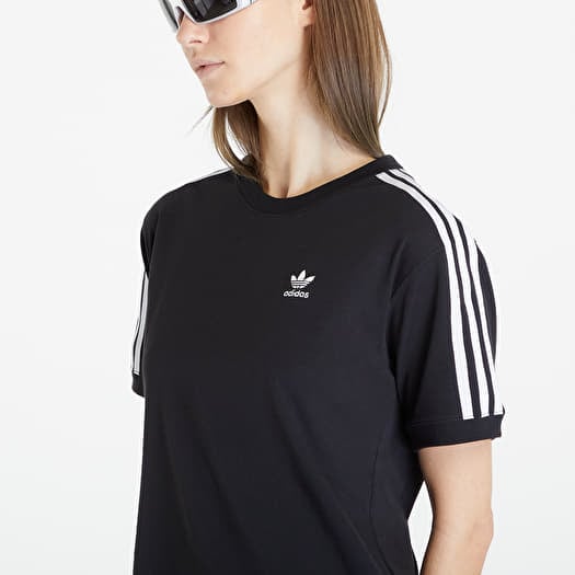 T shirts adidas 3 Stripe Tee Black Queens