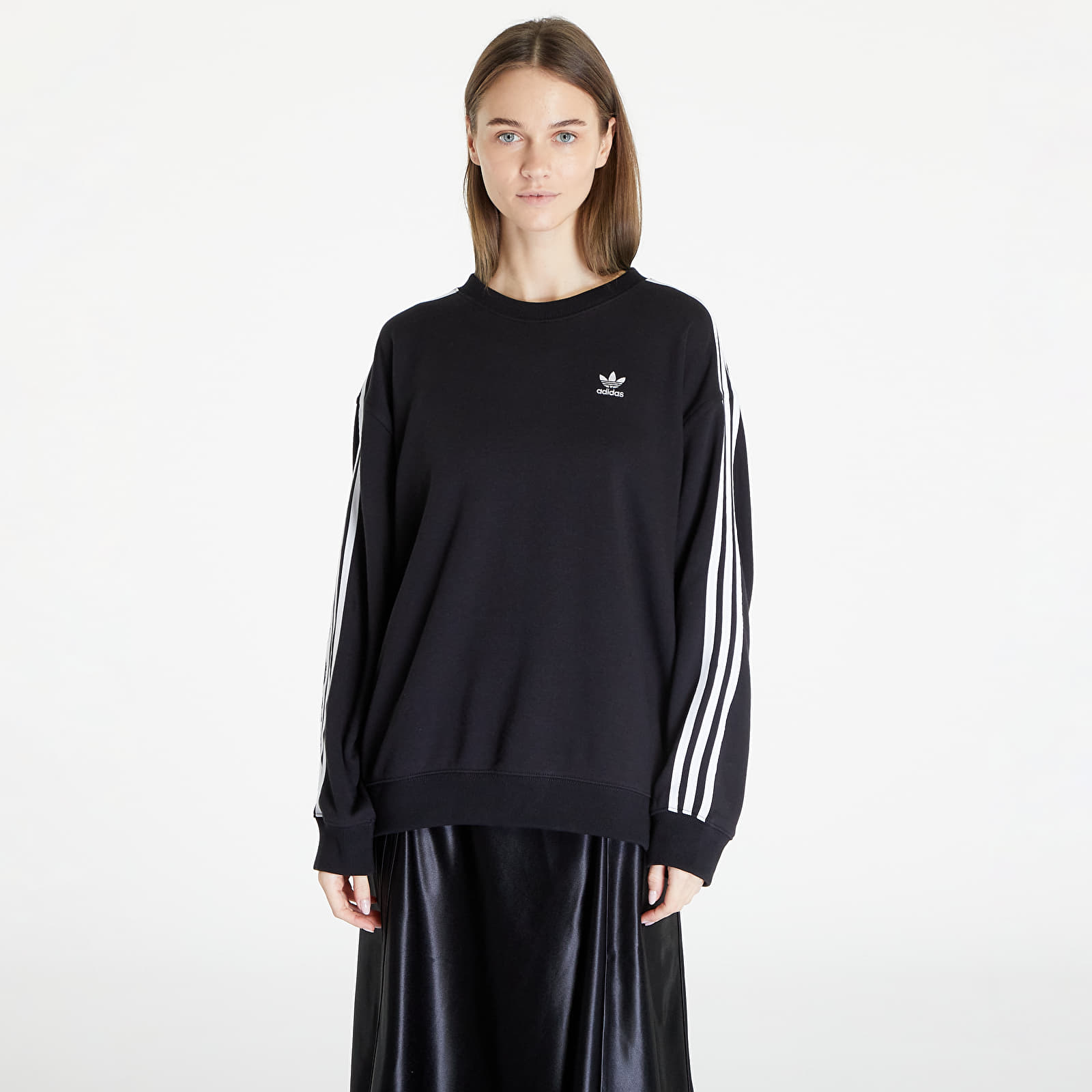 Sweaters adidas 3 Stripes Oversized Crew Sweatshirt Black