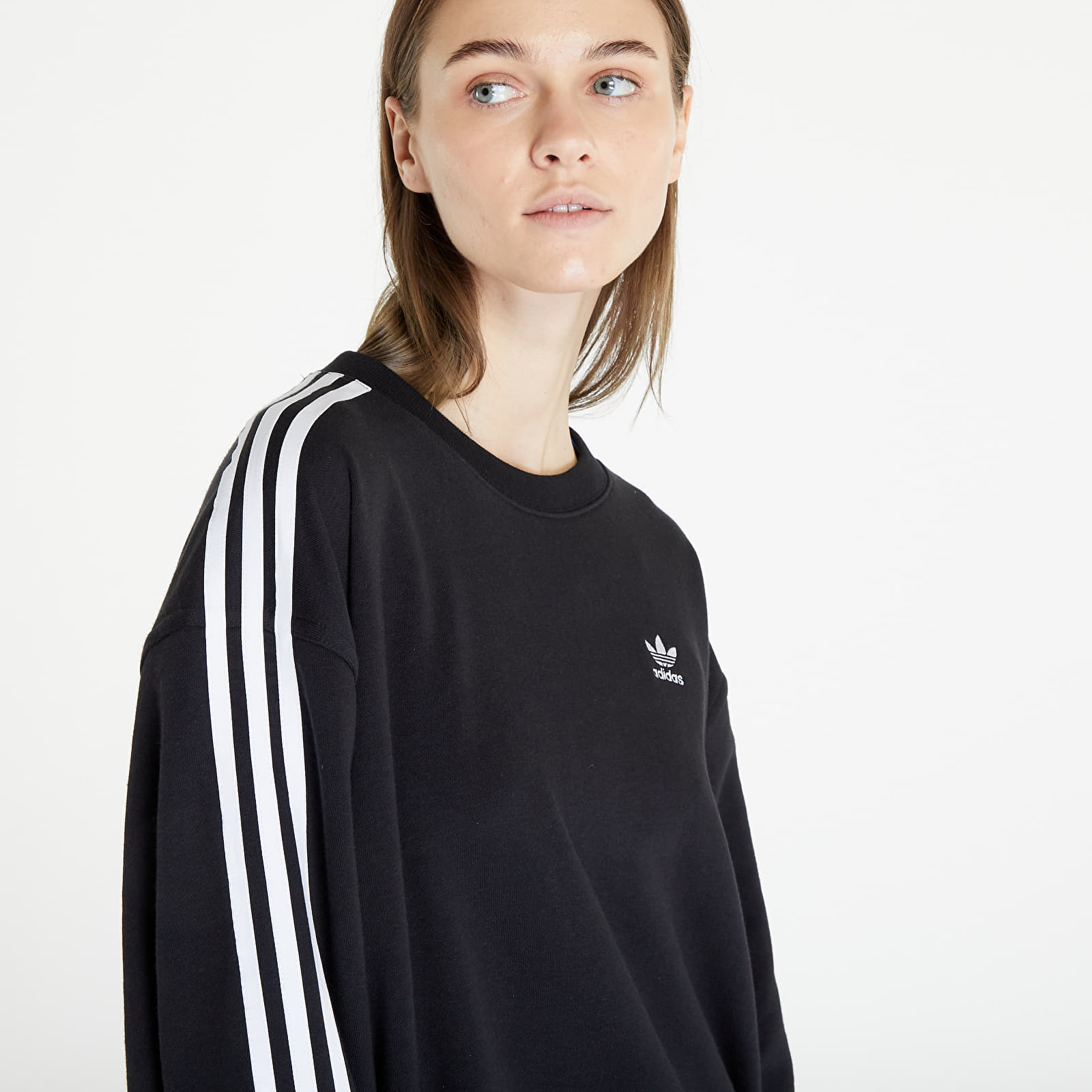 Black adidas crew sweatshirt shop