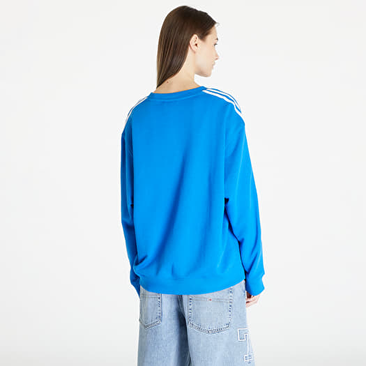 Hoodies en truien adidas 3 Stripes Oversized Crew Sweatshirt Blue
