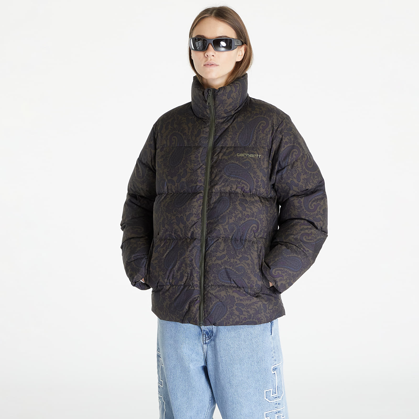 Jackets Carhartt WIP Springfield Jacket UNISEX Paisley Print Plant Black Queens