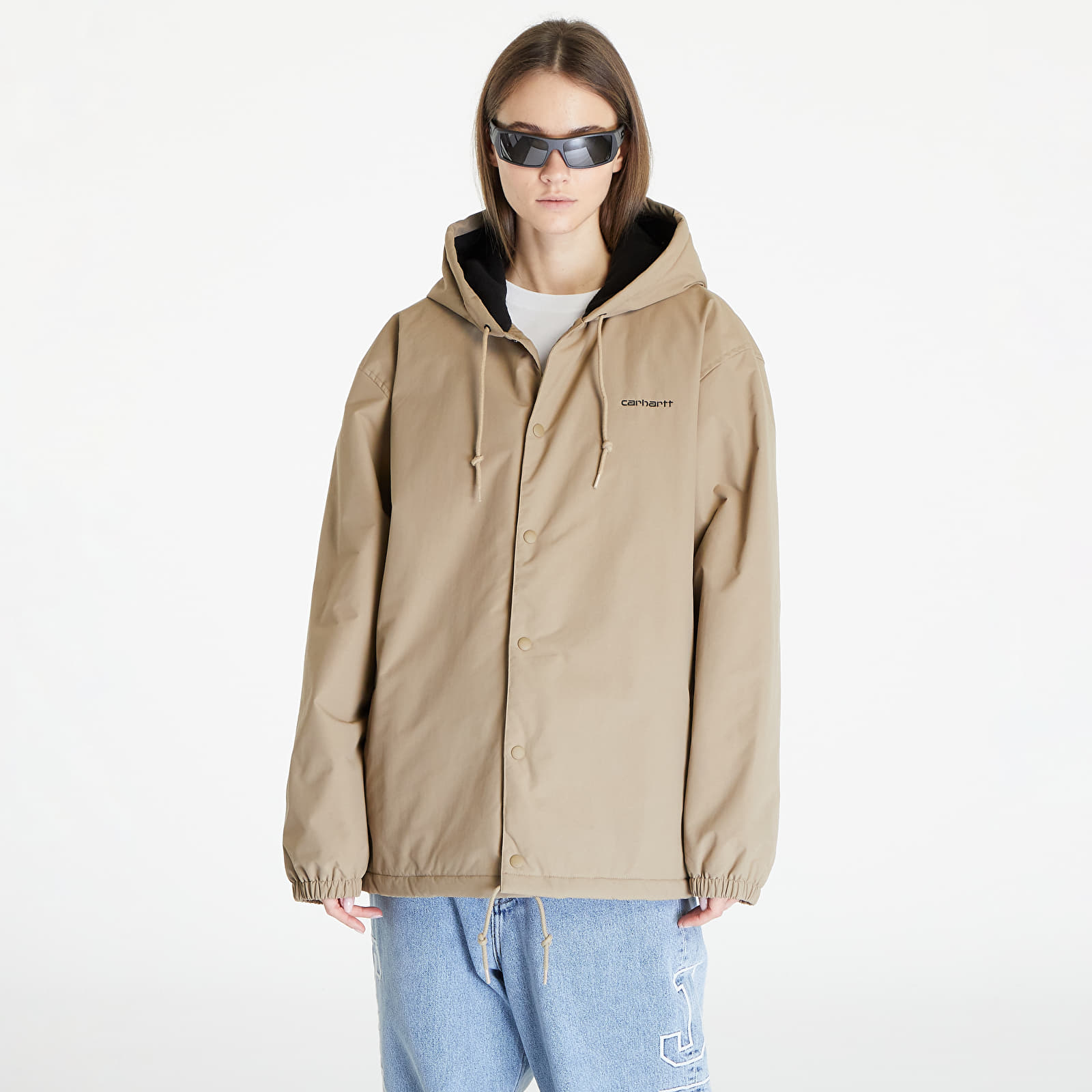 Jackets Carhartt WIP Hooded Coach Jacket UNISEX Leather/ Black