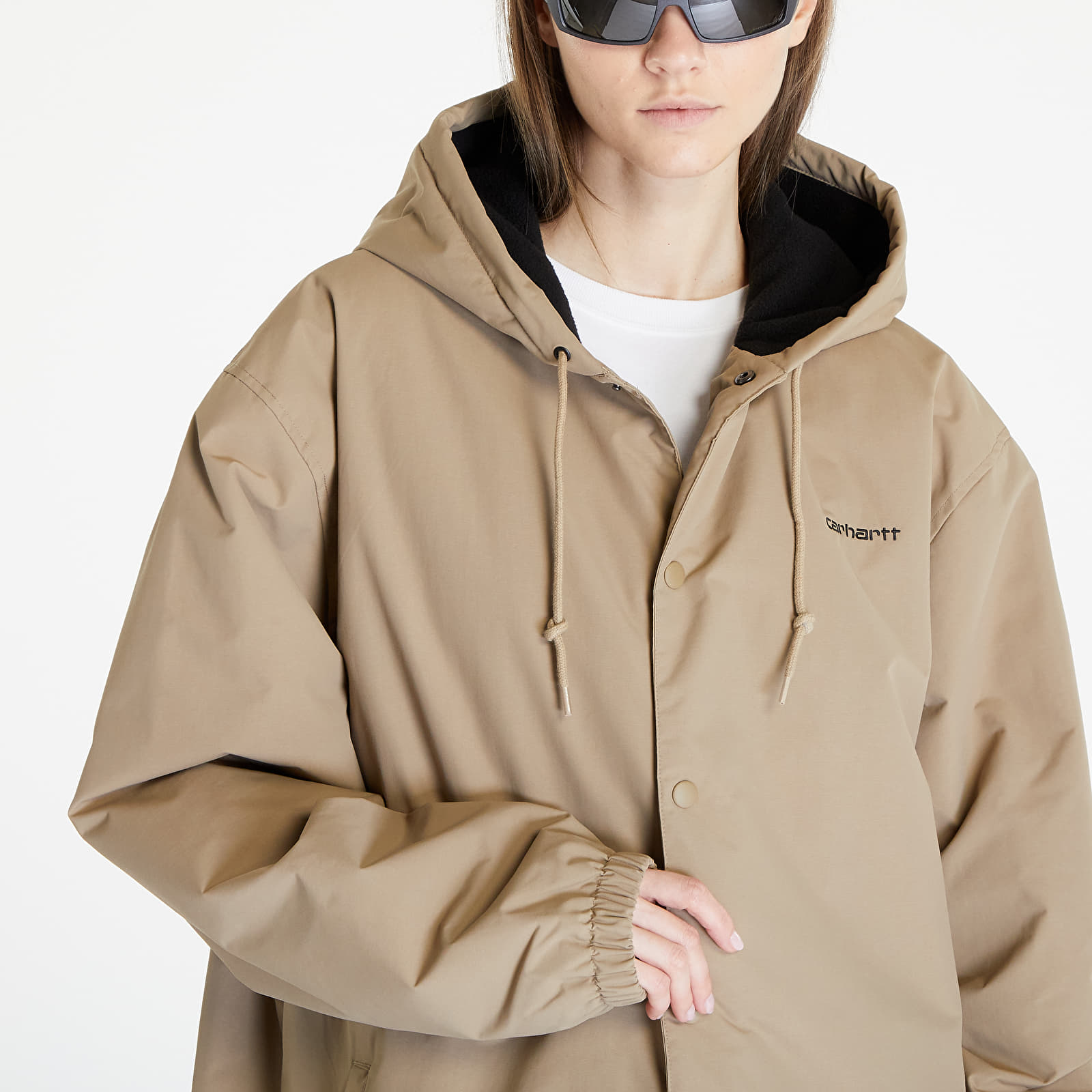 Jackets Carhartt WIP Hooded Coach Jacket UNISEX Leather/ Black