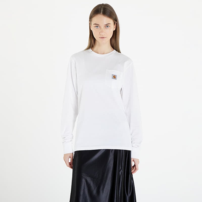 T-Shirt Carhartt WIP Long Sleeve Pocket T-Shirt UNISEX White