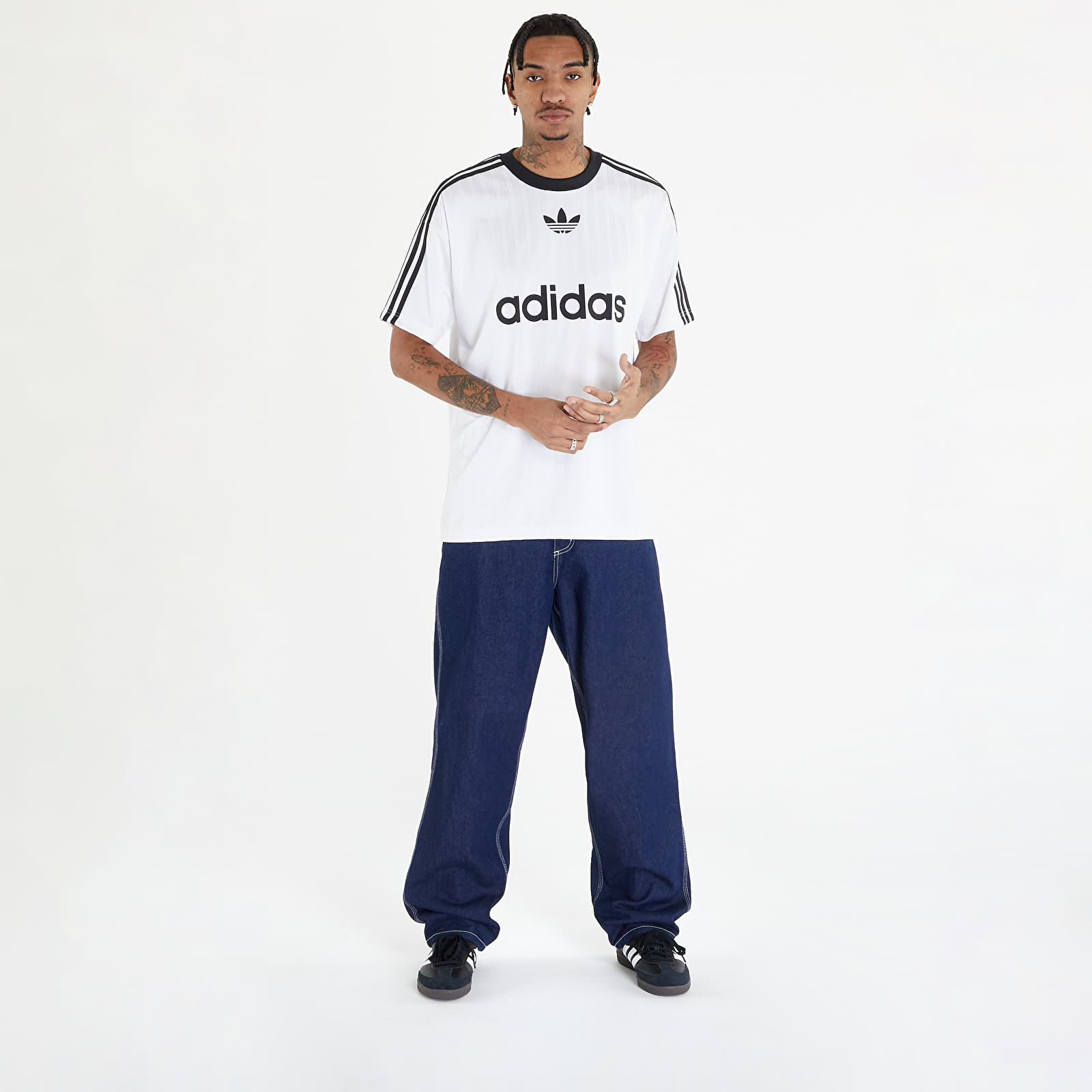 Trička adidas Adicolor Poly Short Sleeve Tee White/ Black