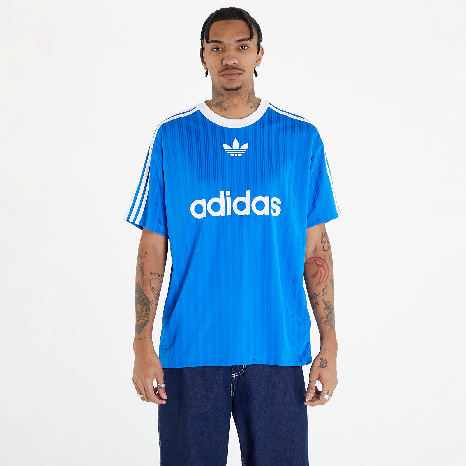 T-shirts adidas Adicolor Poly Short Sleeve Tee Blue Bird/ White | Queens
