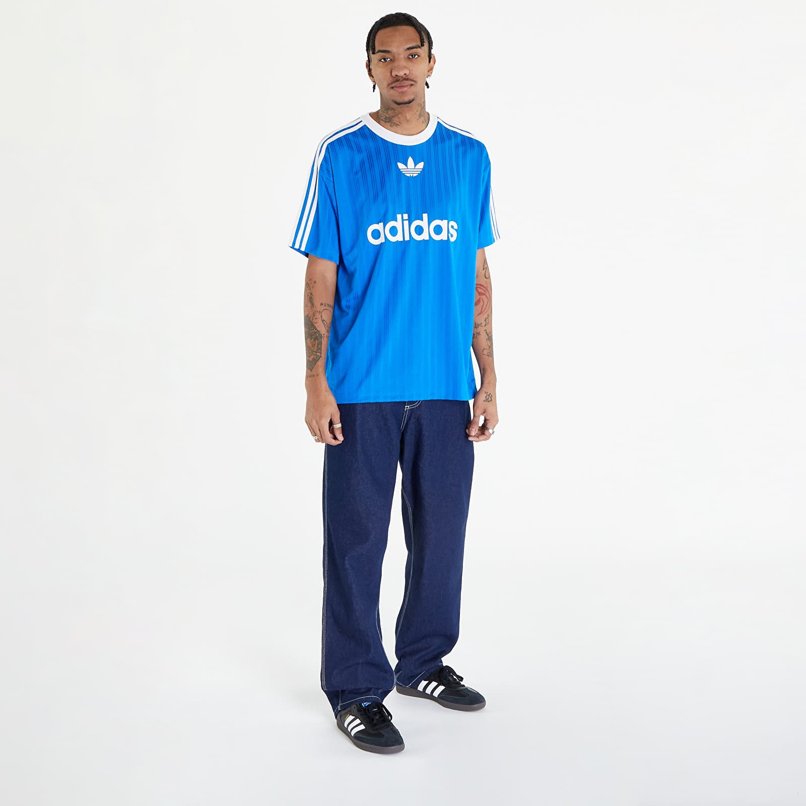 T-shirts adidas Adicolor Poly Short Sleeve Tee Blue Bird/ White