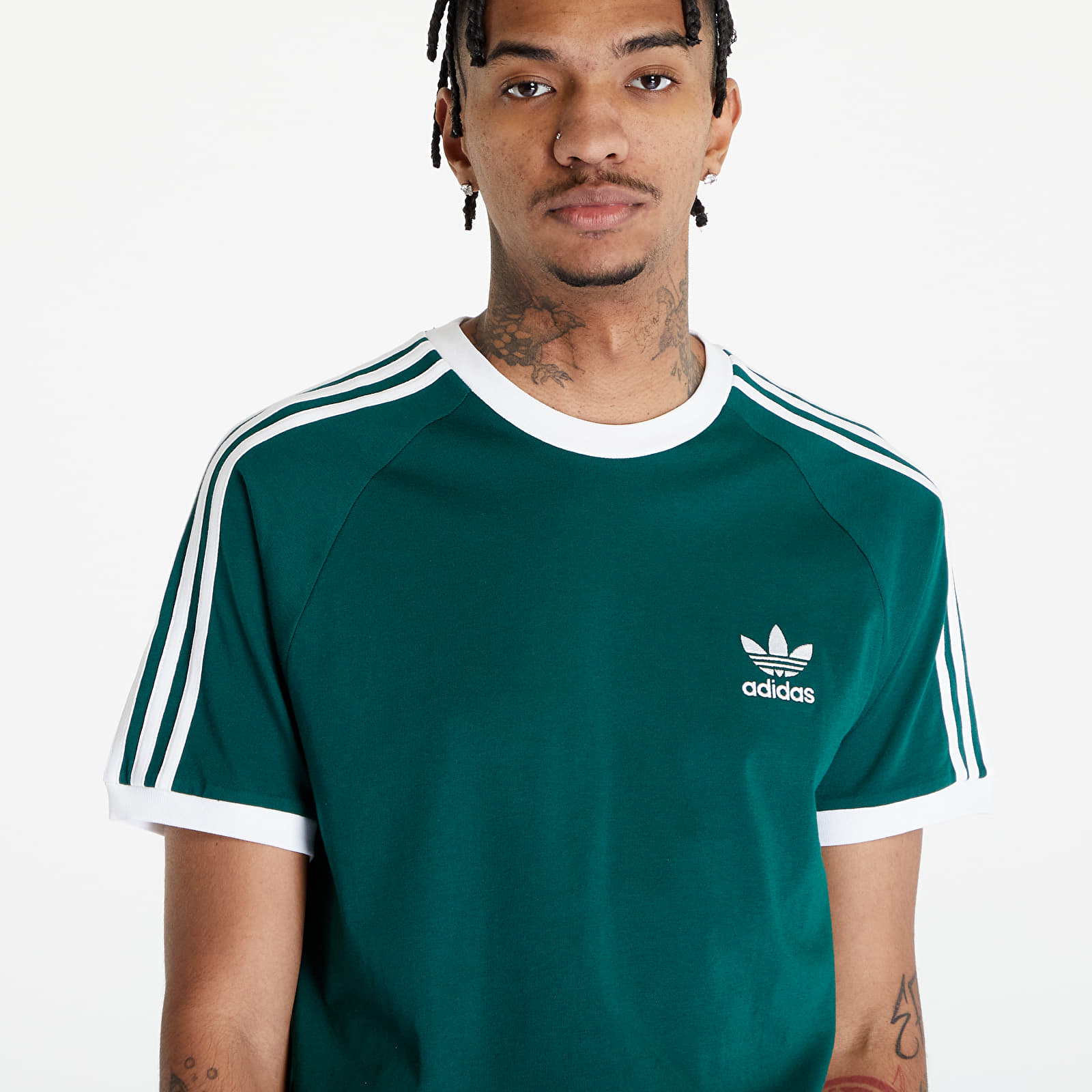 Tricou adidas Adicolor Classics 3-Stripes Short Sleeve Tee Collegiate Green - 1 | YEO