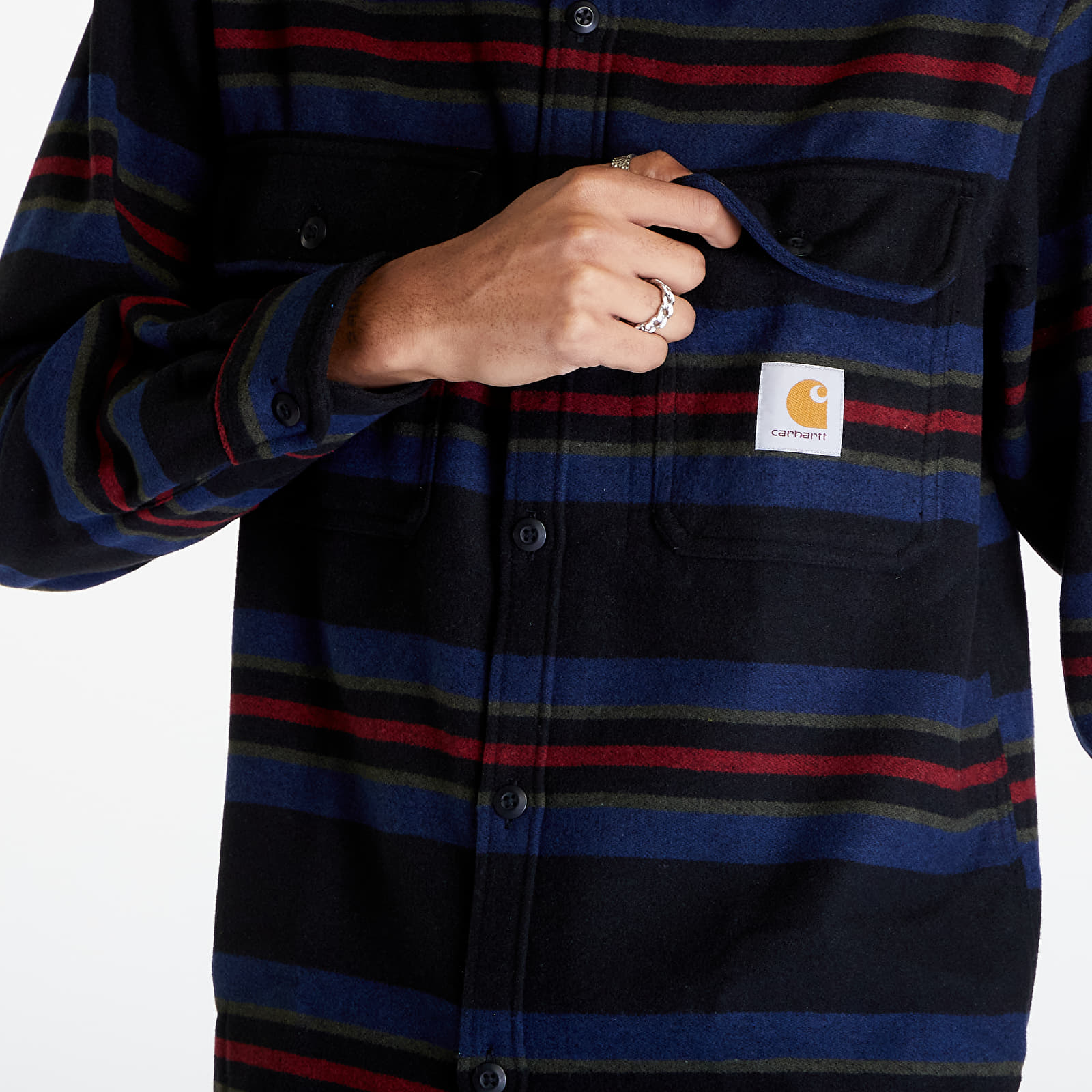 Meeste särgid Carhartt WIP Oregon Shirt Jac UNISEX Starco Stripe/ Black