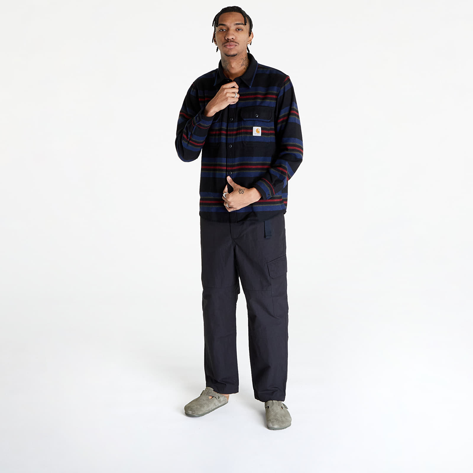 Meeste särgid Carhartt WIP Oregon Shirt Jac UNISEX Starco Stripe/ Black