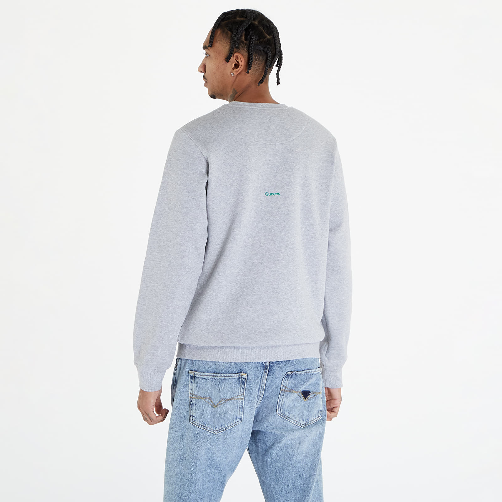 Mikiny Queens Dej Mi Radši Kytku V Květináči Crewneck UNISEX Gray Melange